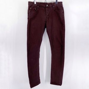 AllSaints Sodium Cigarette Skinny Jeans Burgundy size  30